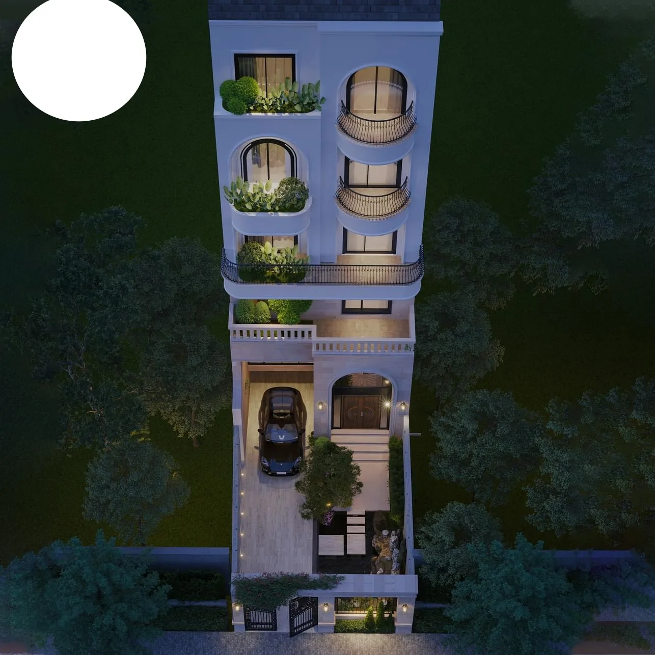 Hồ bơi sân thượng Villa 168 Kim Spa phong cách bán cổ điển