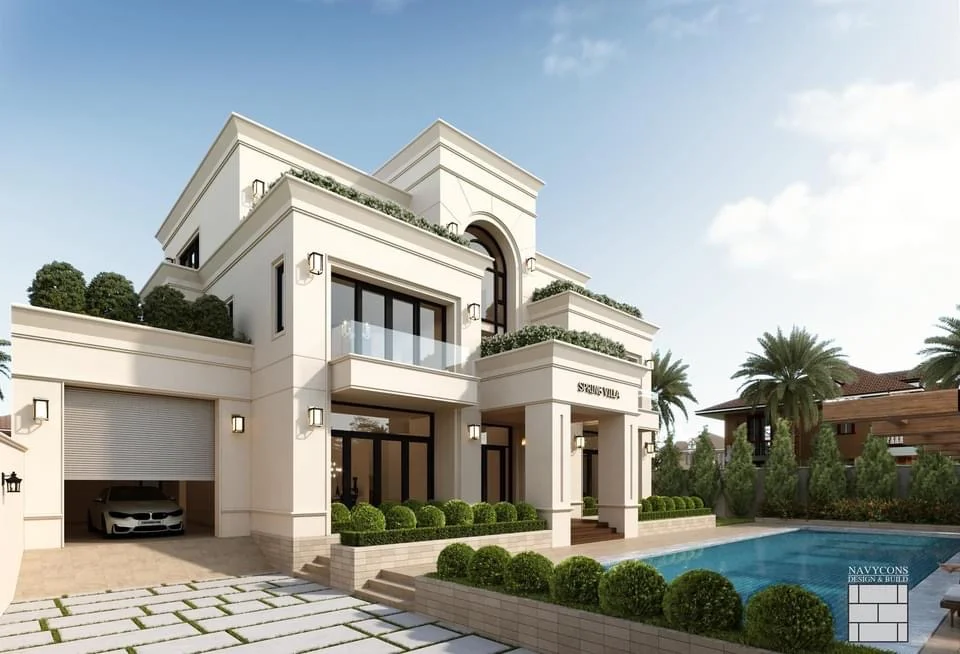 Phối cảnh 3D hồ bơi trước mặt tiền Pool Villa Skypiea